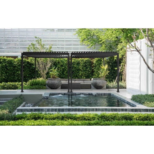 Pergola ogrodowa MIRADOR 80 Solid 3 x 3m Antracyt